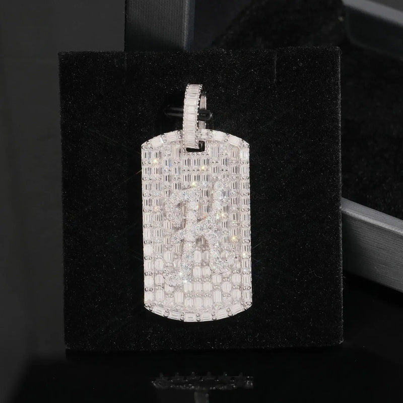 Letter K Dog-Tag Pendant Men