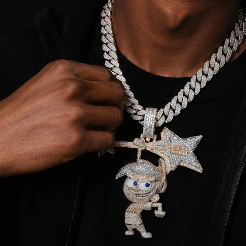 Custom Sparkling RockStar Character Pendant
