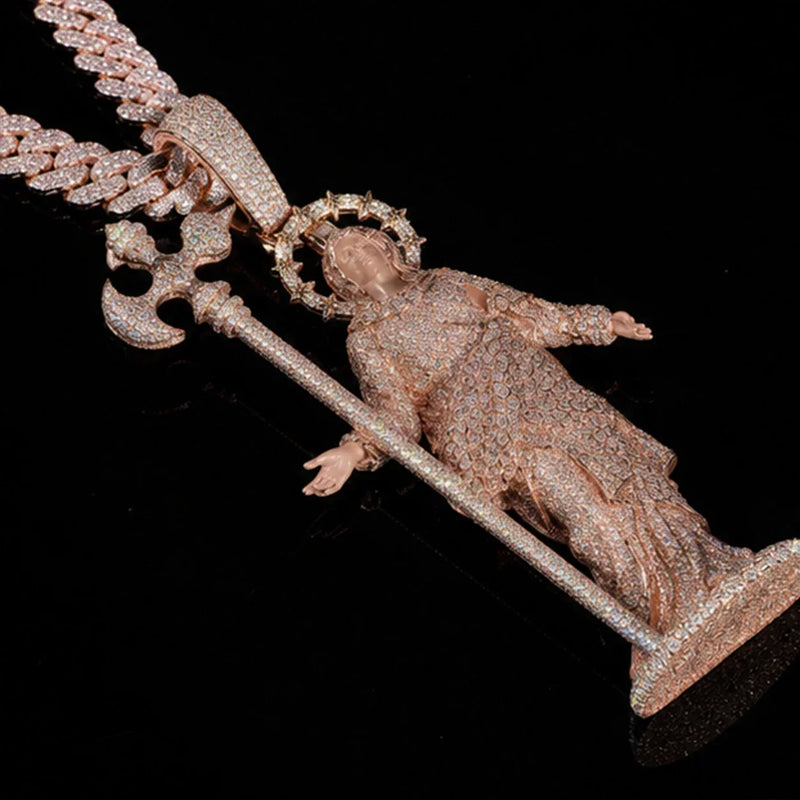 Custom Iced Out Religious Saint Pendant