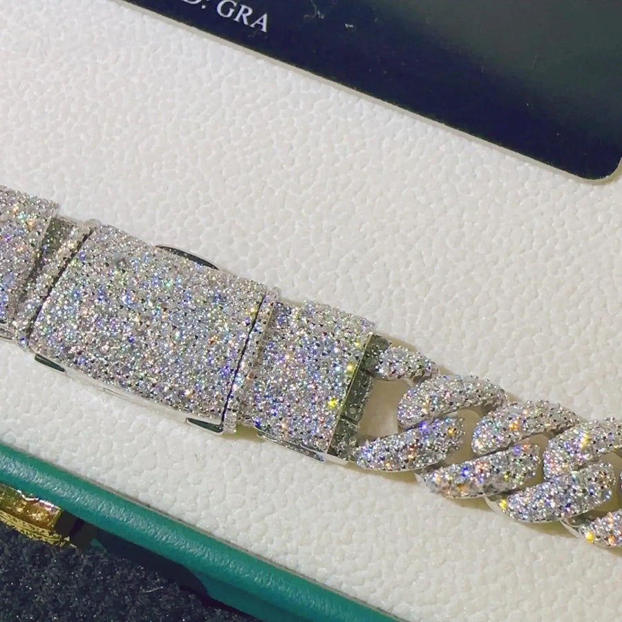 12MM VVS Moissanite Diamond Cuban Link Chain