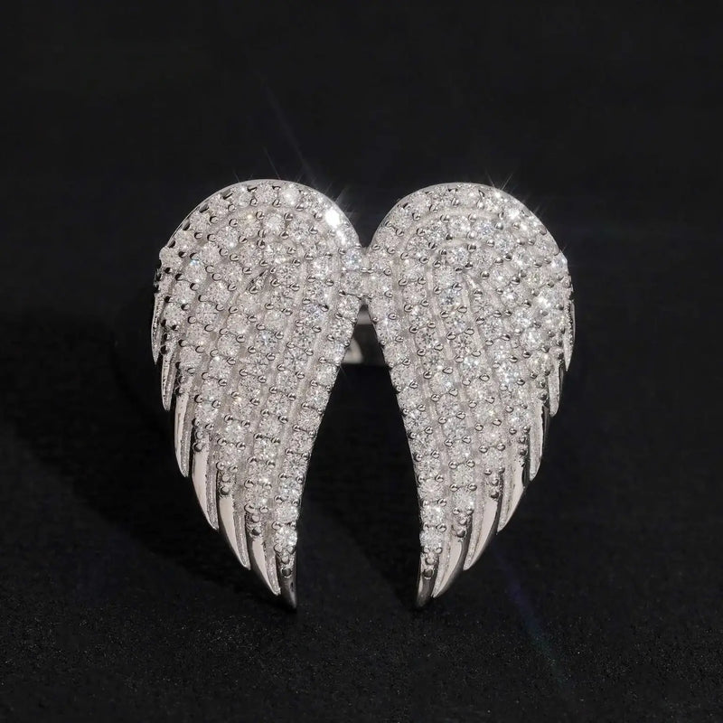 Angel Wings Full Pave Moissanite Ring