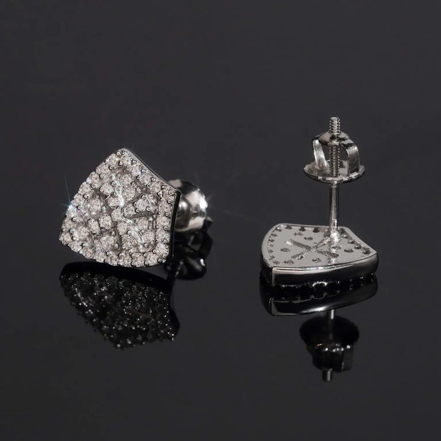 Cross Shield Moissanite Stud Earrings