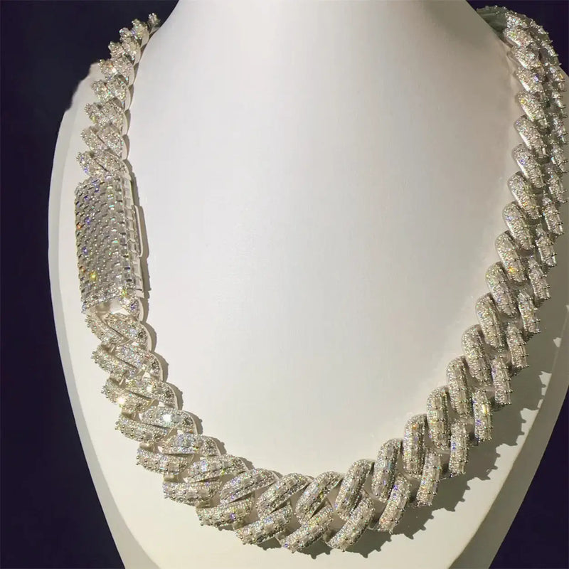 18mm Sterling Silver 925 Miami Cuban Link Chain Necklace