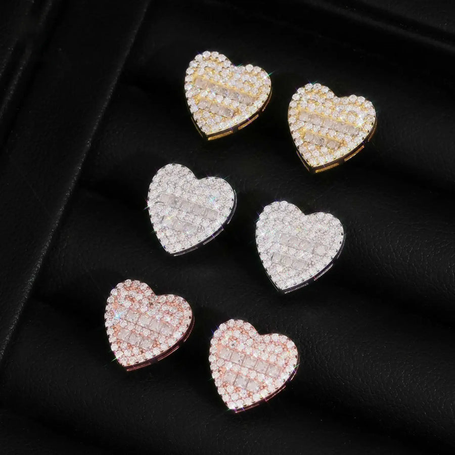 Heart 12mm 925 Silver Stud Earrings