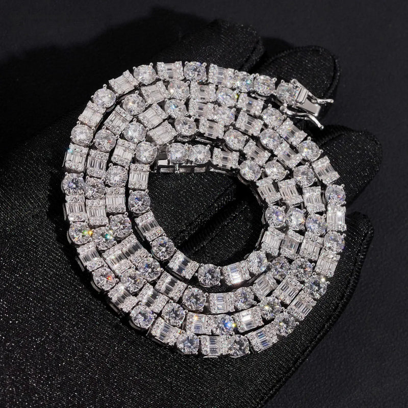 5mm Fancy Shape VVS Moissanite Diamond Tennis Chain Necklace