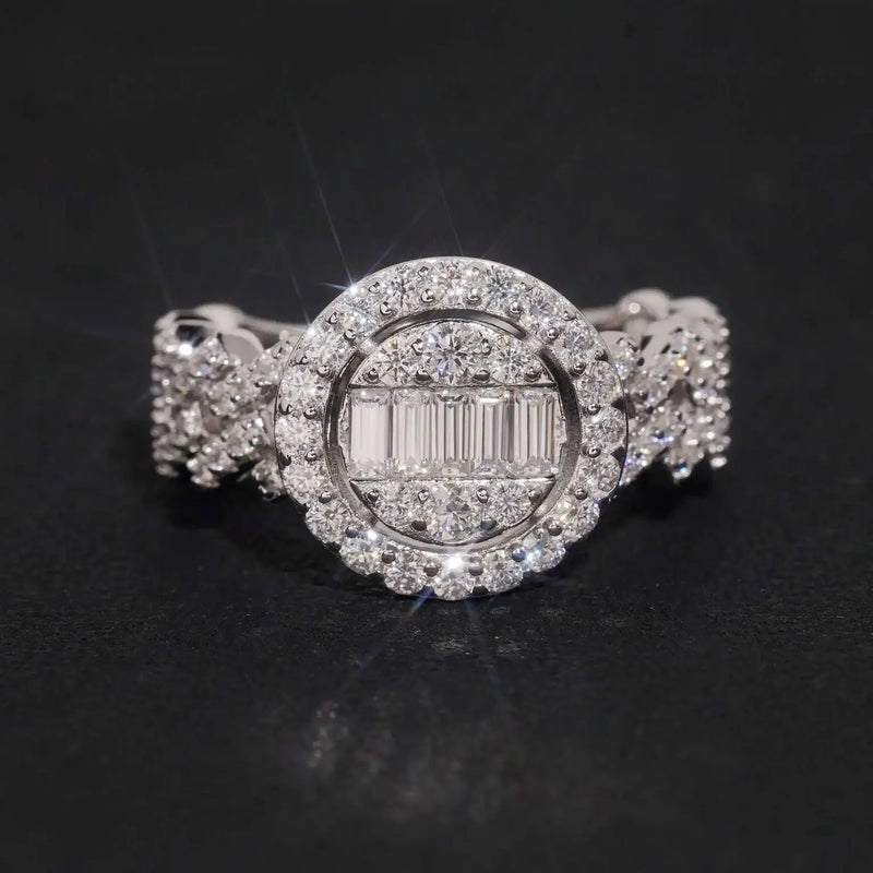 Iced Out Moissanite Men Ring