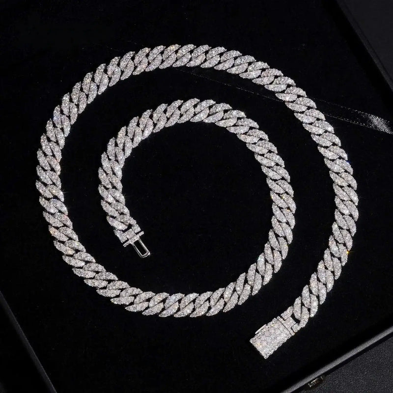 10MM VVS MOISSANITE MULTI-TONE MIAMI CUBAN LINK CHAIN