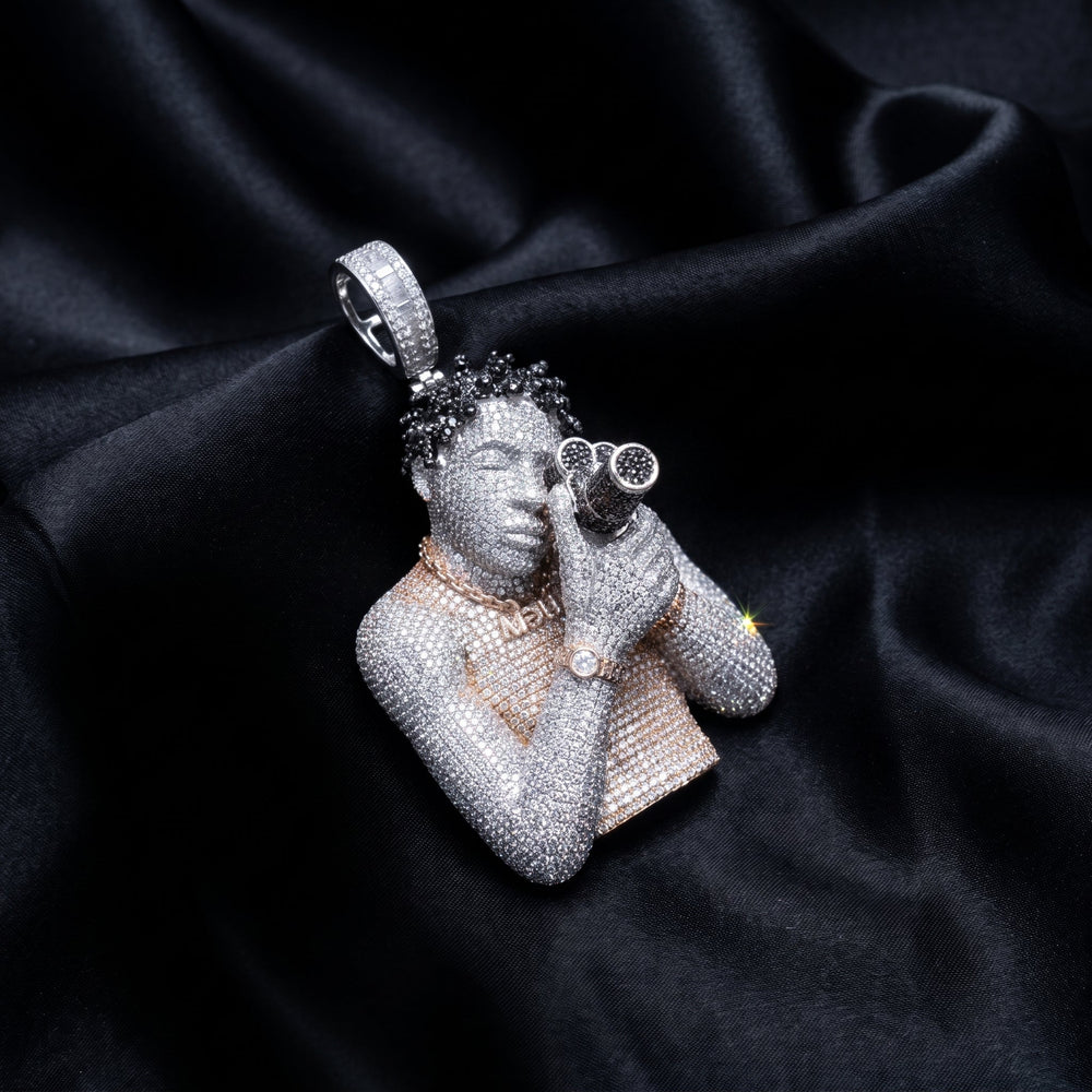 The 3D Iced Out Camerman Medallion Pendant