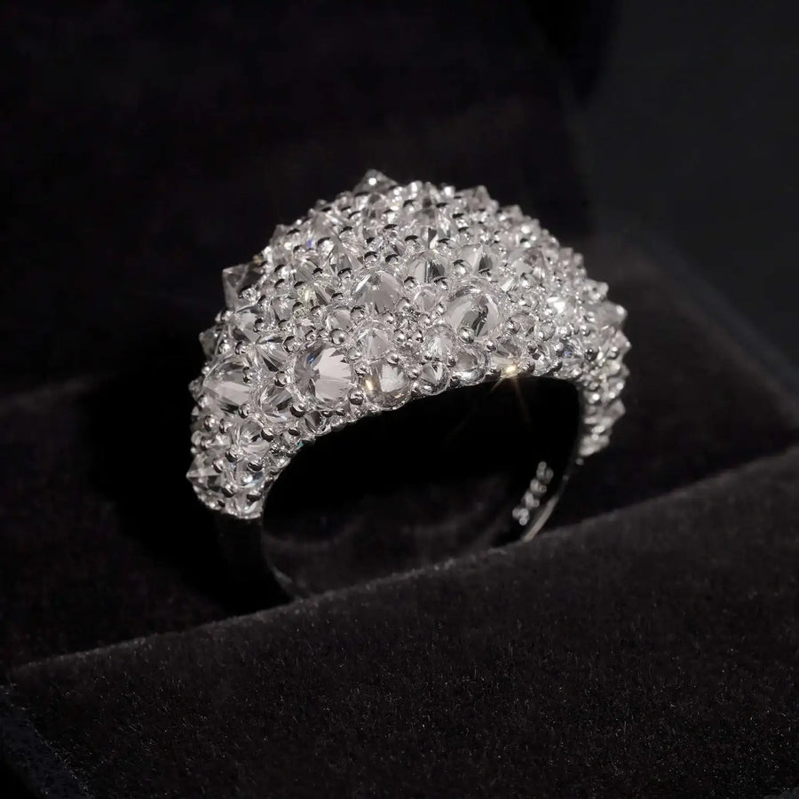 Iced Out Upside Down Setting Lab Diamond Ring