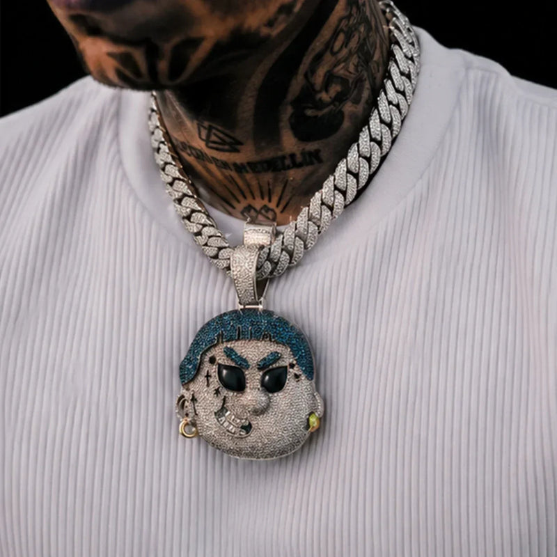THE S925 SILVER VVS MOISSANITE CUSTOM CARTOON CHARACTER PENDANT