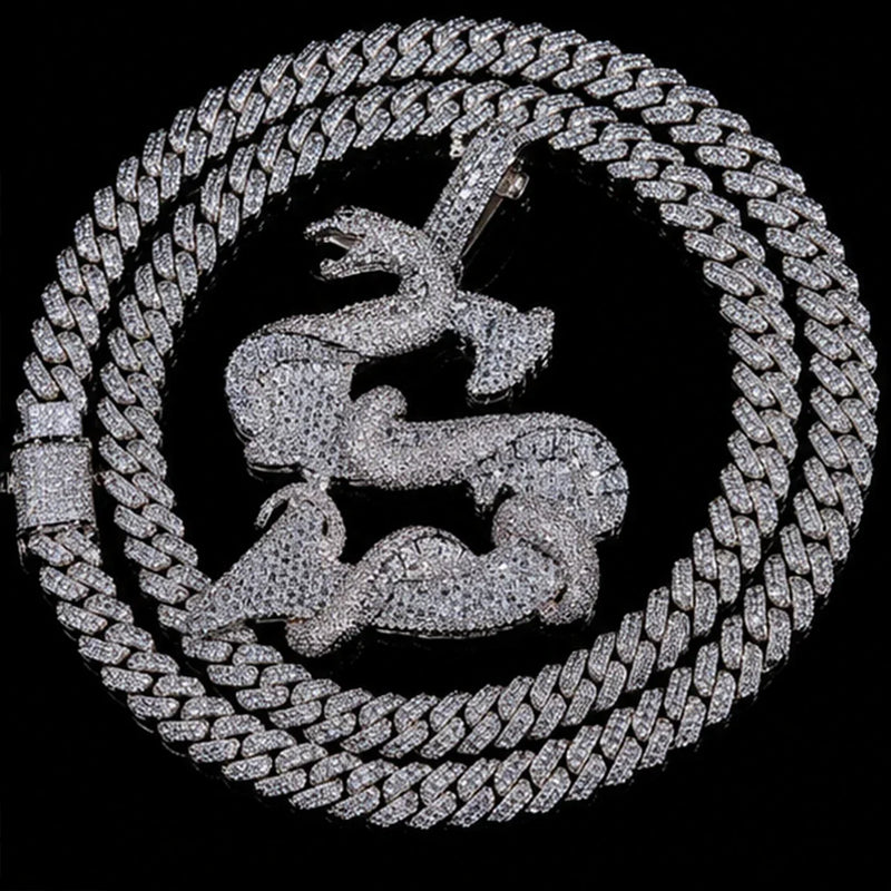 Custom Moissanite Snake Pendant