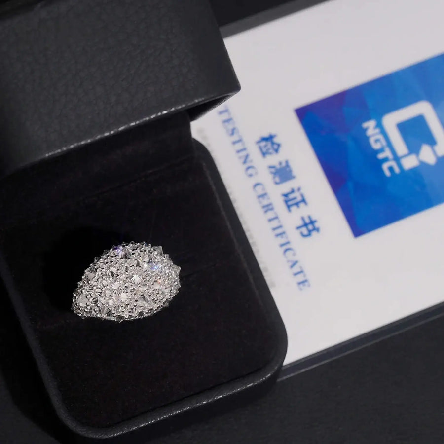 Iced Out Upside Down Setting Lab Diamond Ring