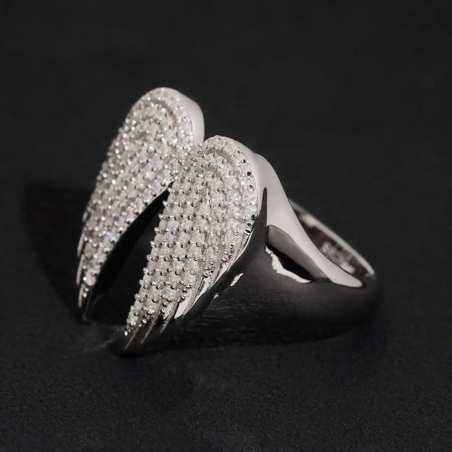 Angel Wings Full Pave Moissanite Ring
