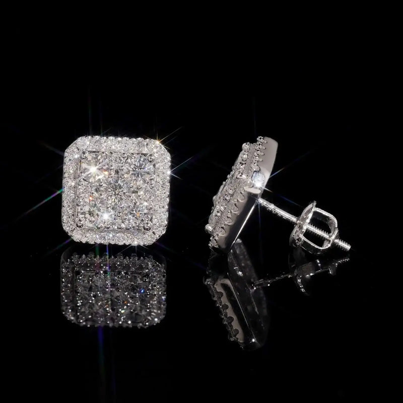 11mm Iced Out Lab Grown Diamond Earrings