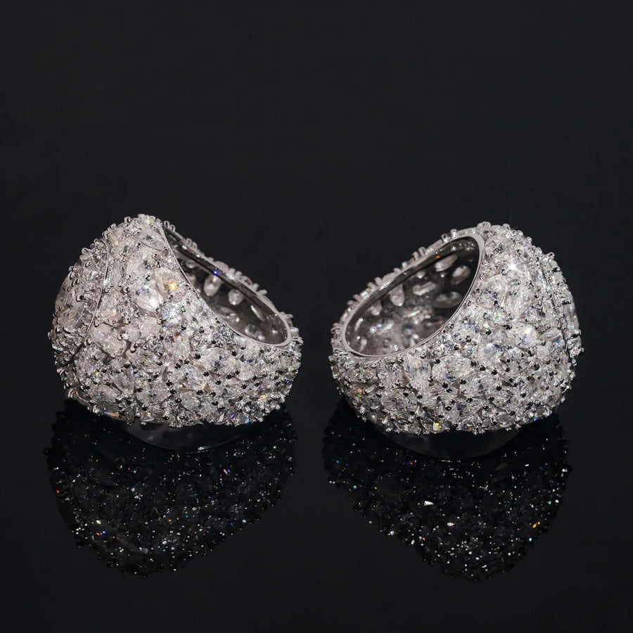 Fancy Cut Cluster D Color VVS Moissanite Ring