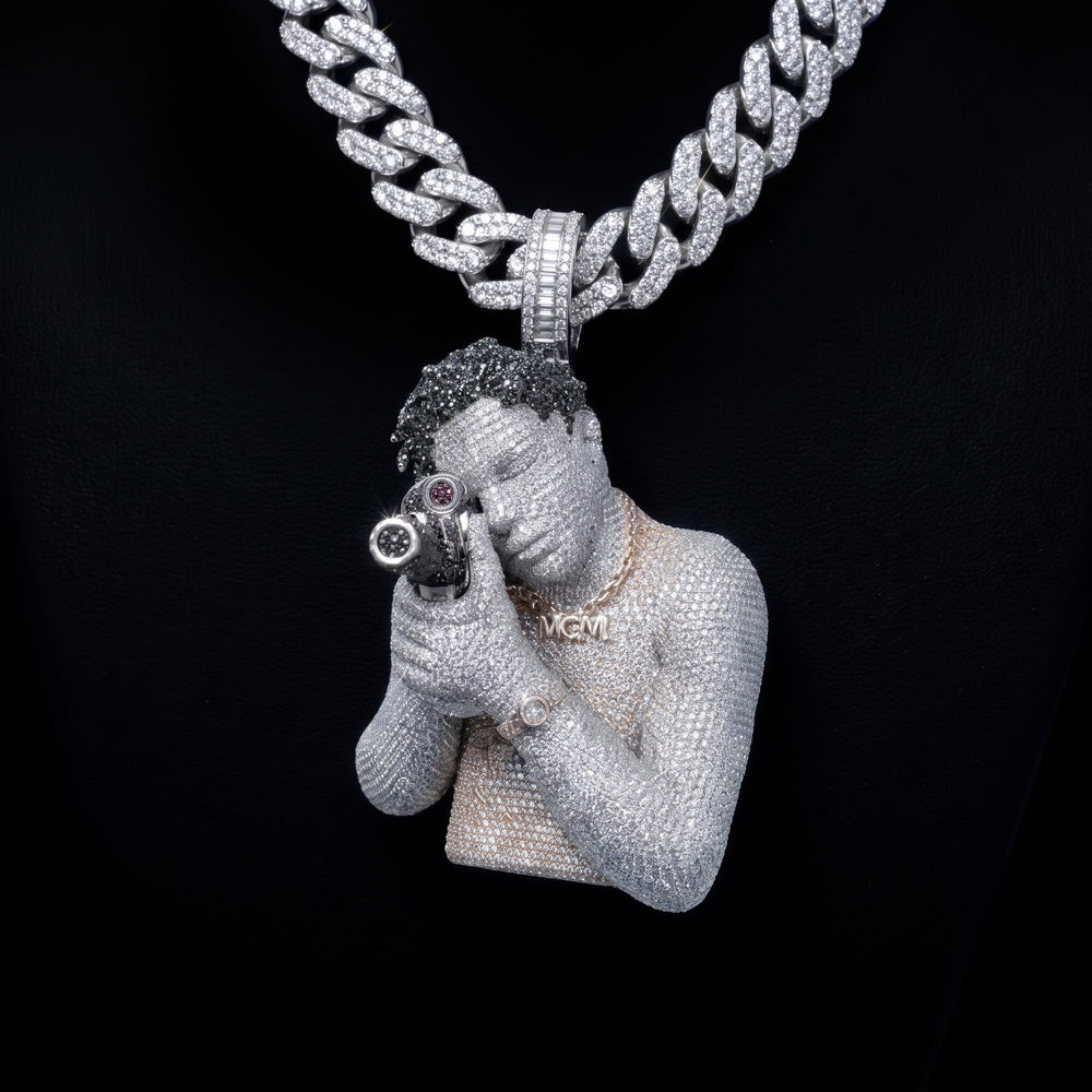 The 3D Iced Out Camerman Medallion Pendant