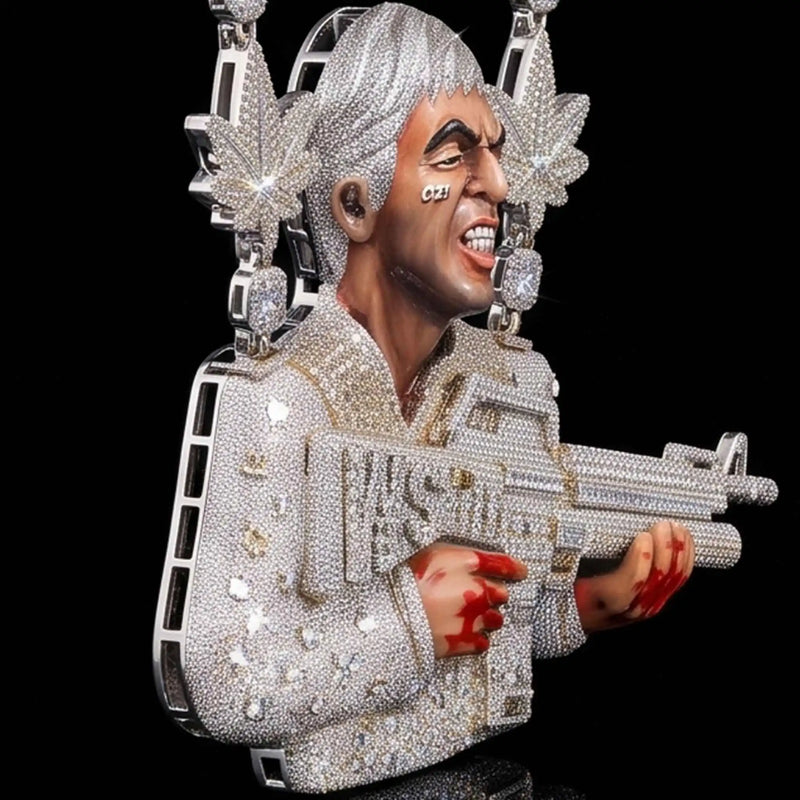 The "Tony" Scarface Bust 3D VVS Moissanite Pendant