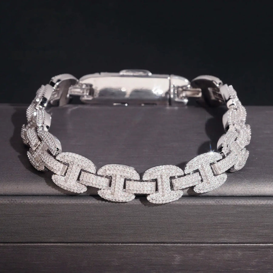 12MM S925 SILVER MOISSANITE ICED OUT CUBAN LINK BRACELET