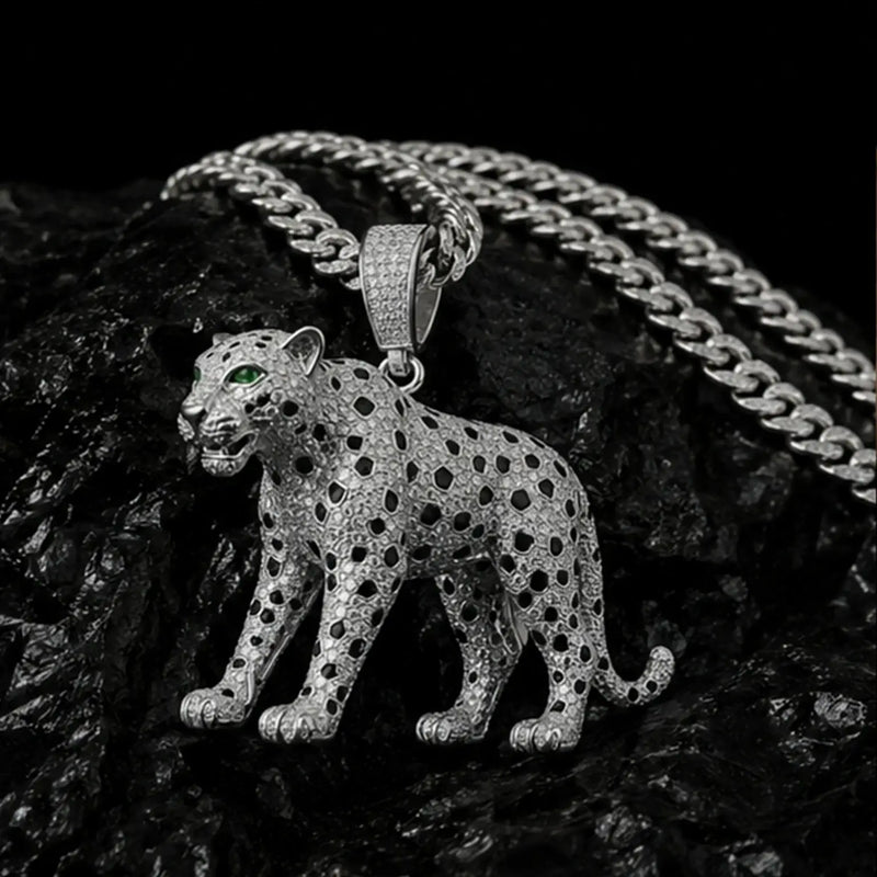 Iced Out Moissanite Cheetah Pendant