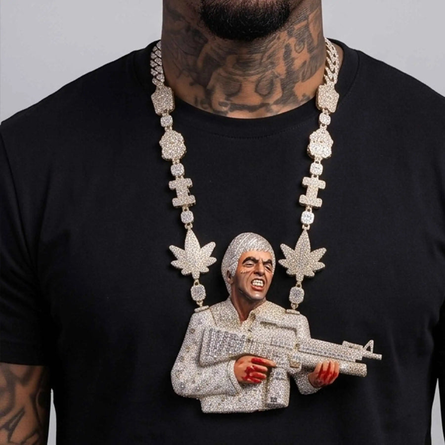 The "Tony" Scarface Bust 3D VVS Moissanite Pendant
