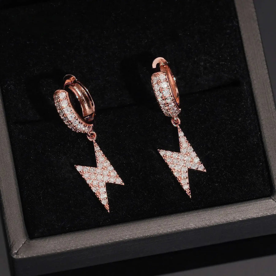 VVS1 Moissanite GRA Certified 925 Lightning Drop Earrings