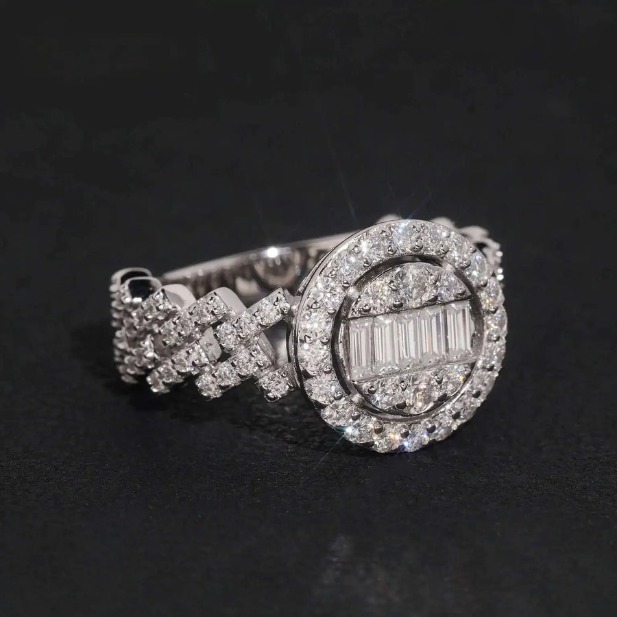 Iced Out Moissanite Men Ring