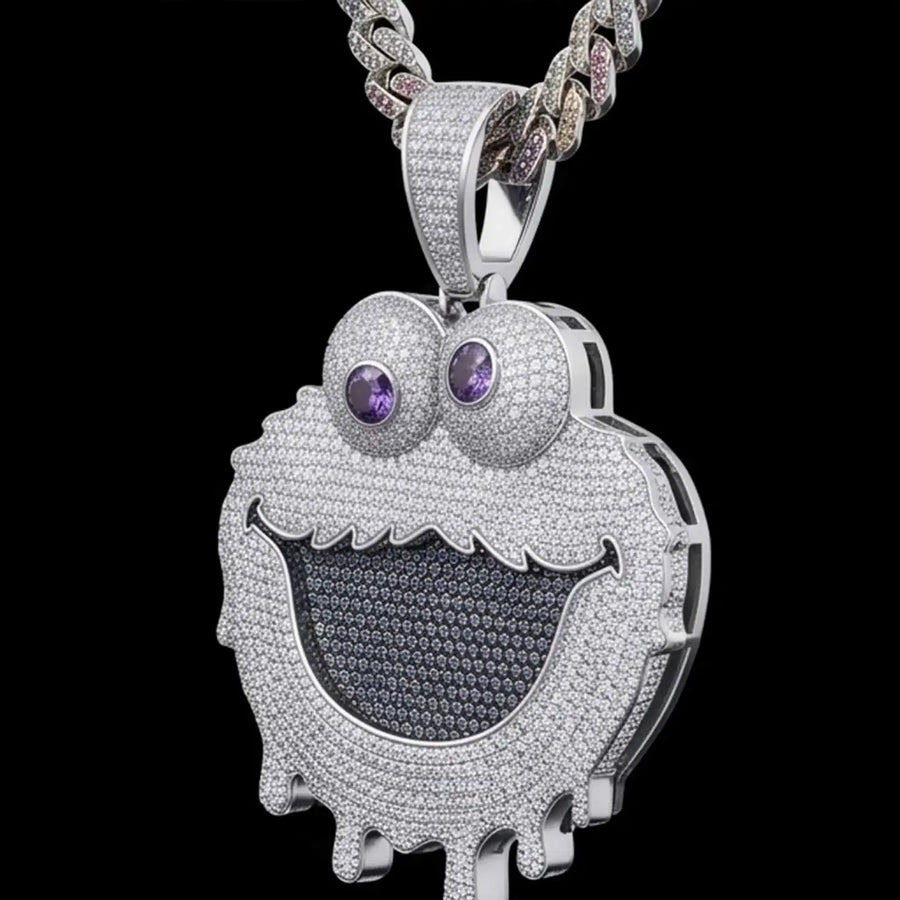 Purple Blue Stone Moissanite Pendant