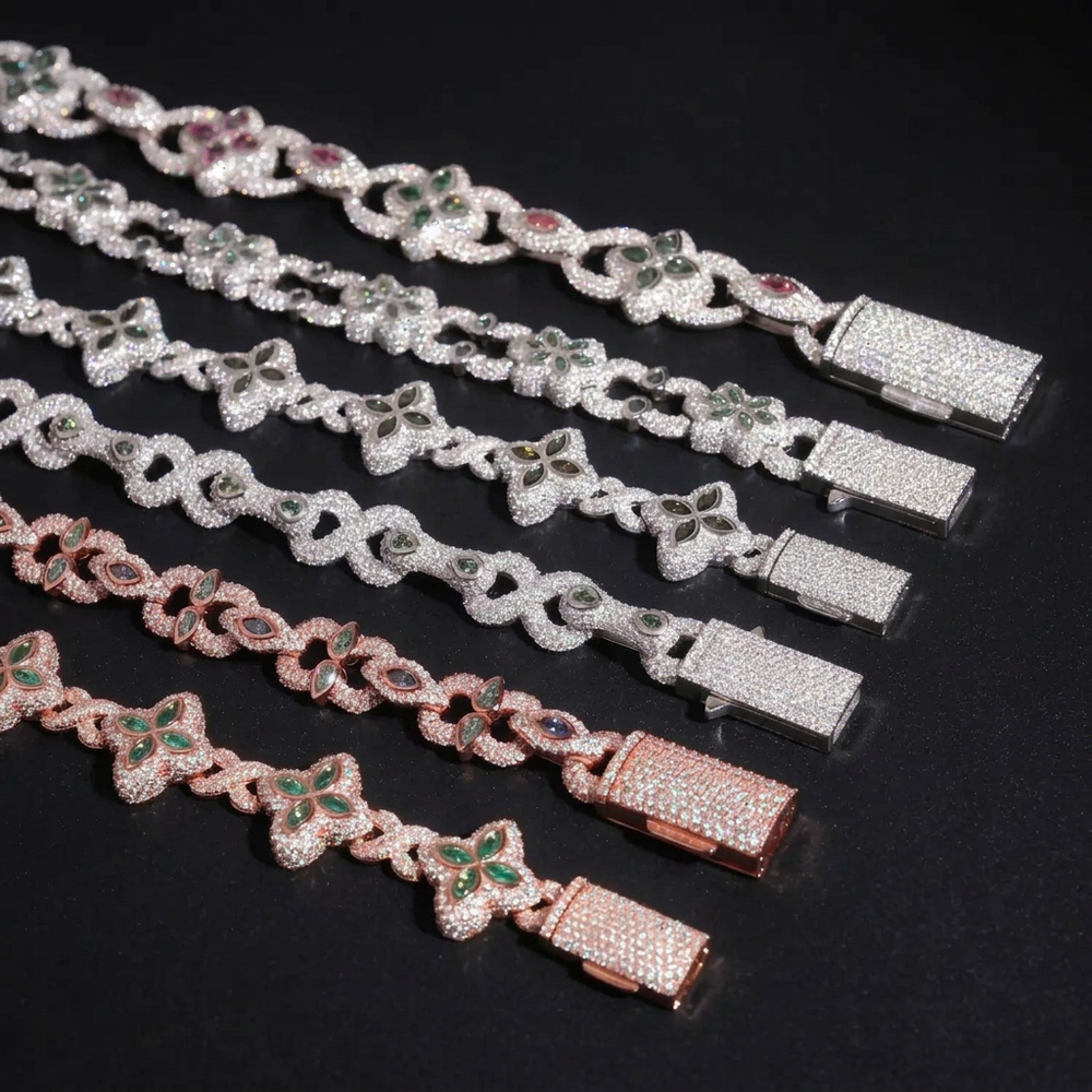 Bracelet clasp closeups on black