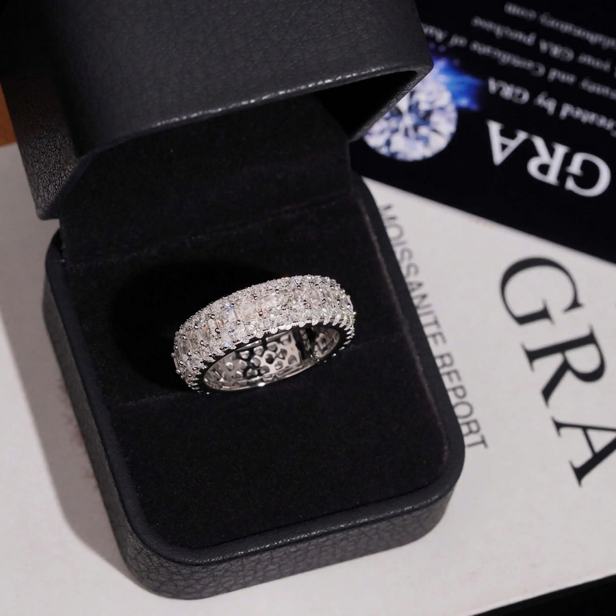 3mm Asscher Moissanite Engagement Ring