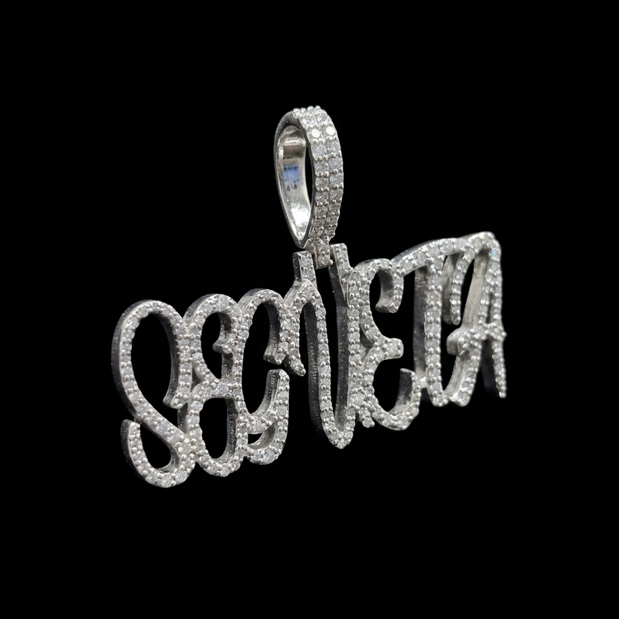 CUSTOM 1.4 INCH S925 SILVER VVS MOISSANITE INITIAL LETTER PENDANT