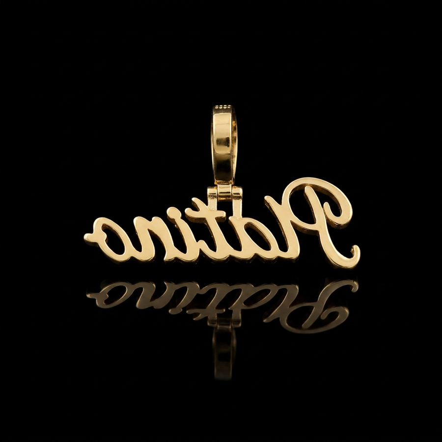 CUSTOM 1.6 INCH S925 SILVER 18K GOLD PLATED VVS MOISSANITE NAME PENDANT
