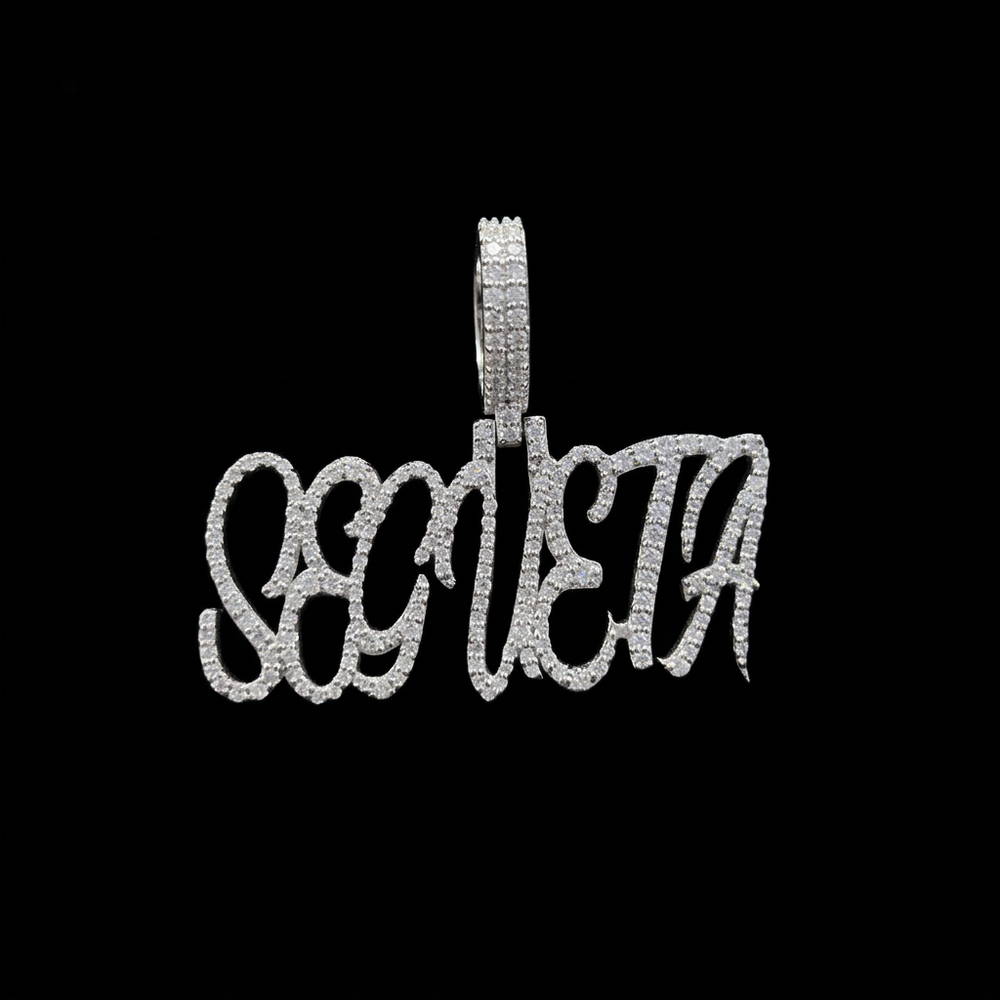 Pendant front on plain black