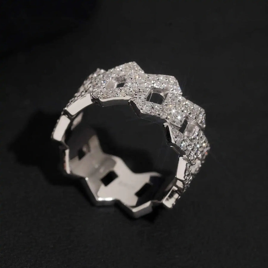 Lab Diamond Hip Hop Ring