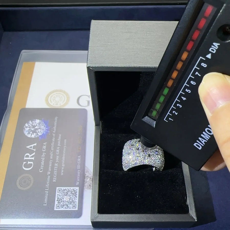 Iced Out Fancy Moissanite Ring