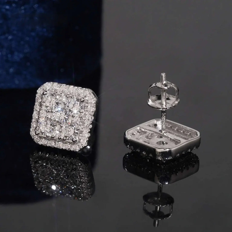 11mm Iced Out Lab Grown Diamond  Earrings