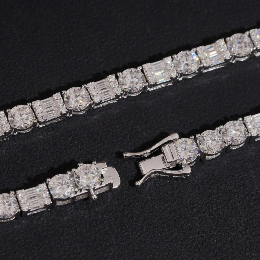 5mm Fancy Shape VVS Moissanite Diamond Tennis Chain Necklace