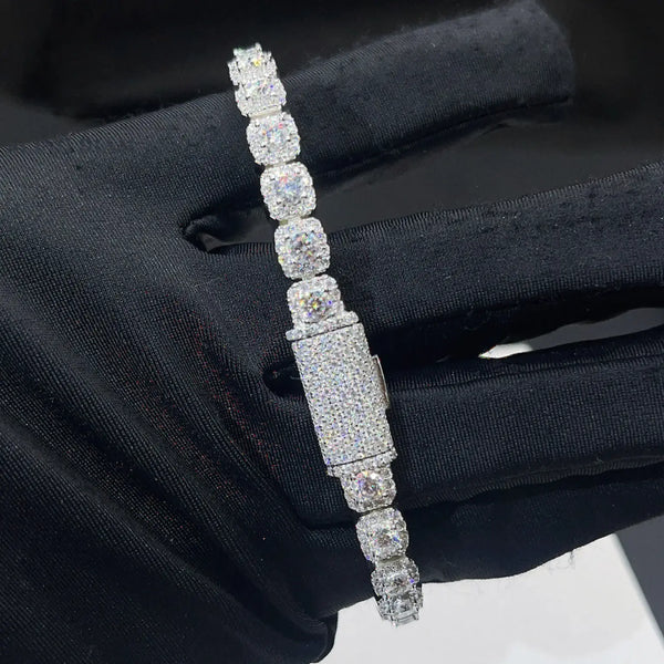 6-10MM Moissanite Bauguette Diamond Bracelet