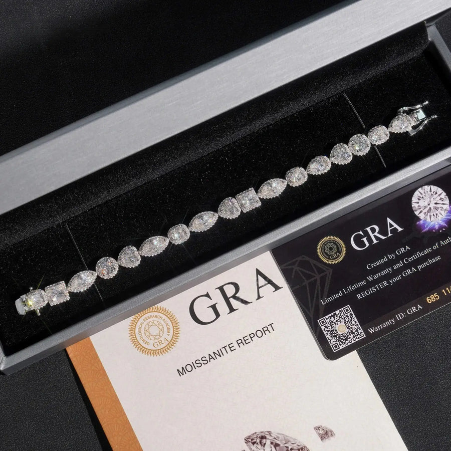 Iced Out VVS Moissanite Diamond Tennis Bracelet