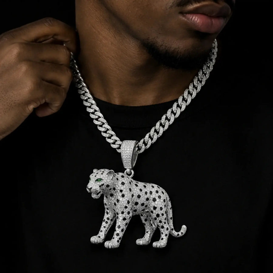 Iced Out Moissanite Cheetah Pendant