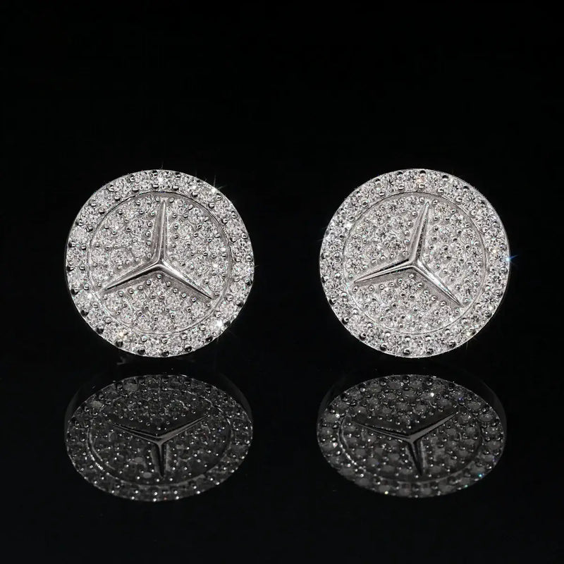 Moissanite 925 Real Silver Stud Earrings