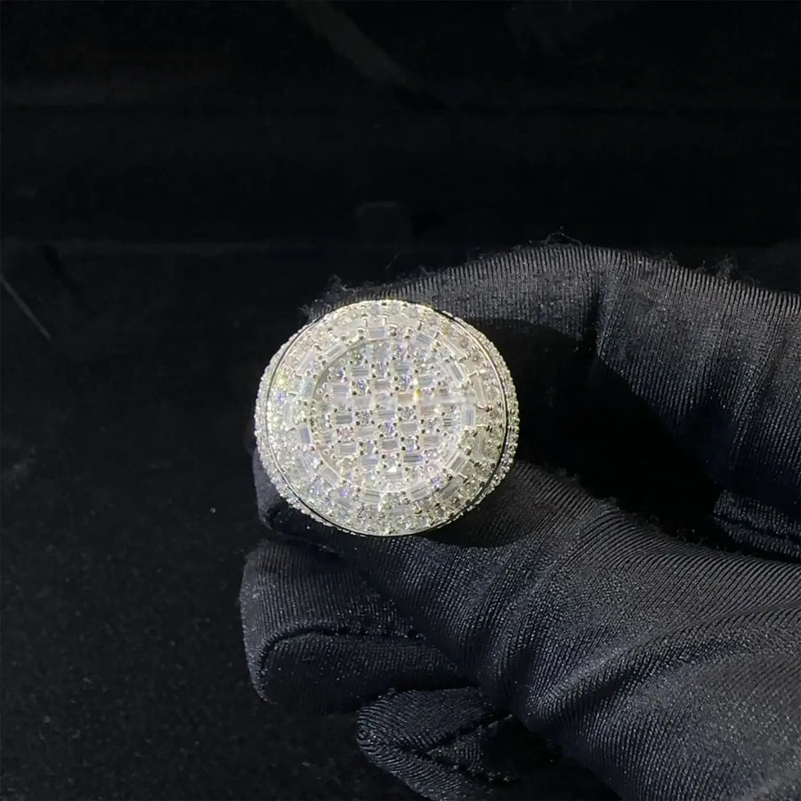 THE S925 SILVER FULLY ICED OUT VVS MOISSANITE STATEMENT RING SPECTRUM