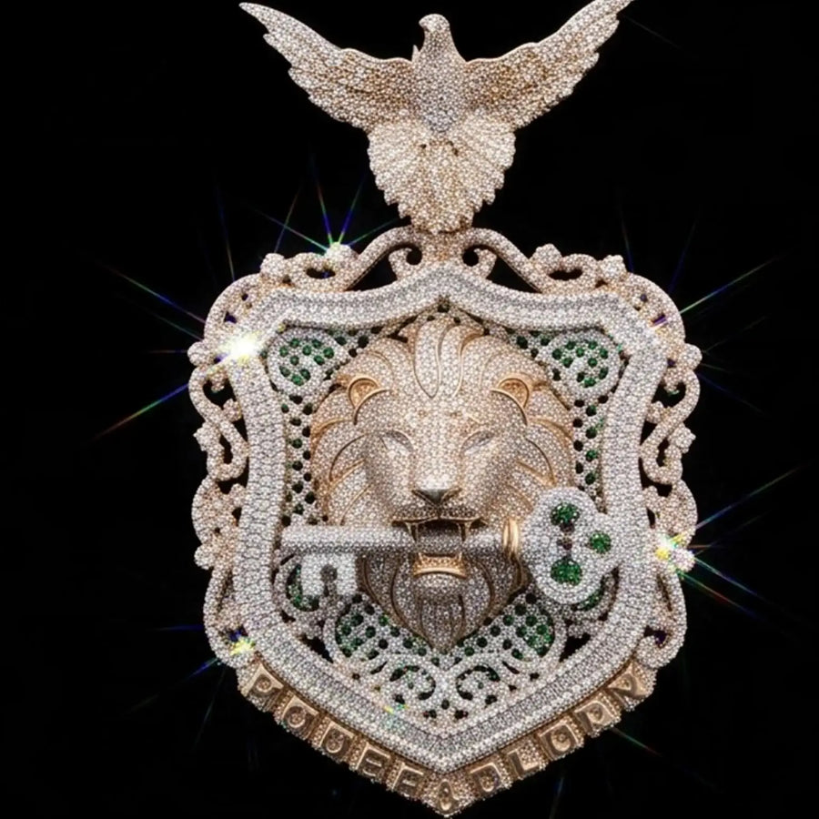 Moissanite Lion Head Pendant