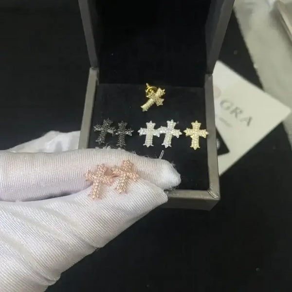 11*14mm Cross Moissanite Earrings