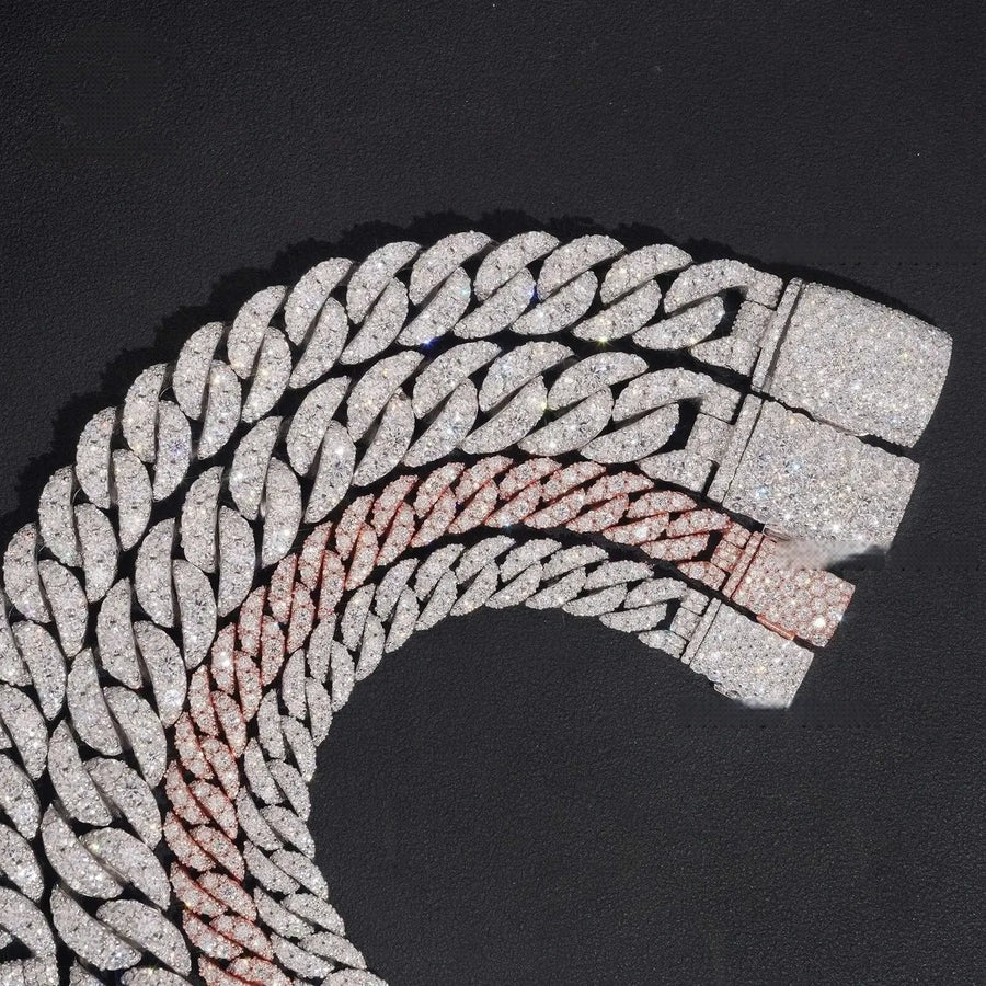 10MM 15MM 16MM S925 SILVER VVS MOISSANITE MIAMI CUBAN LINK BRACELET