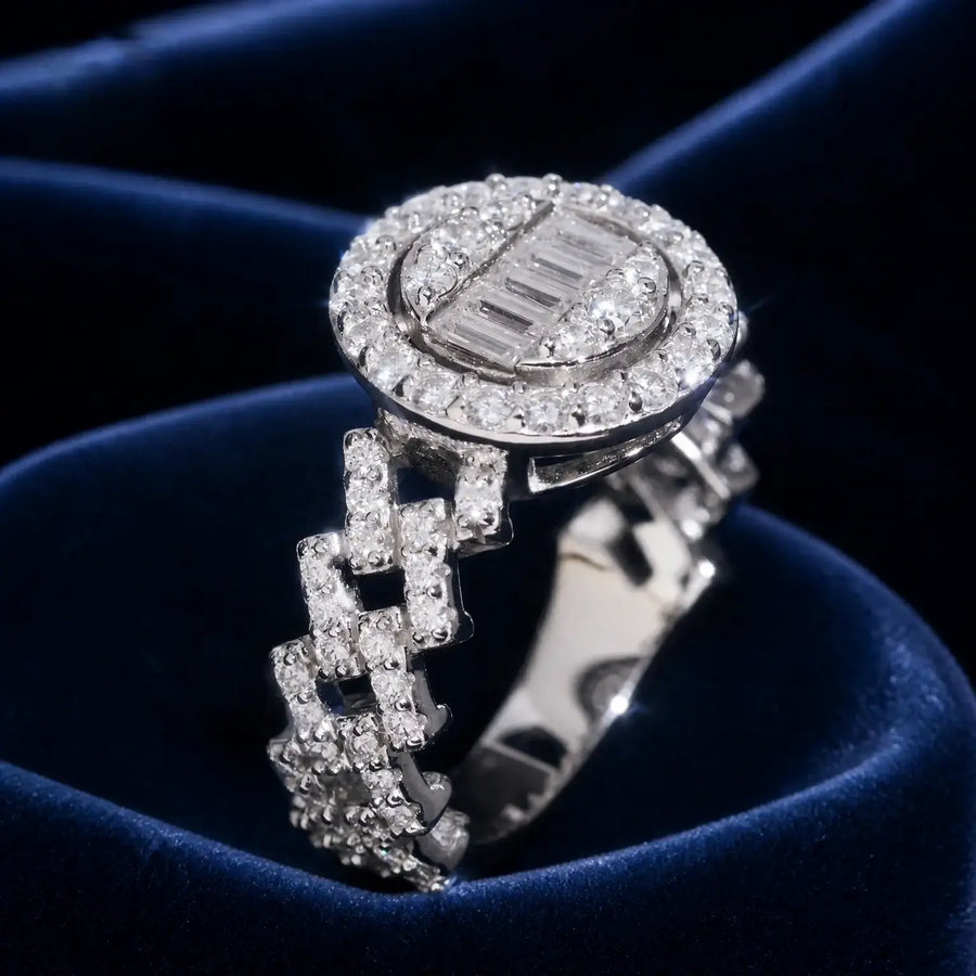Iced Out  Baguette Moissanite Ring