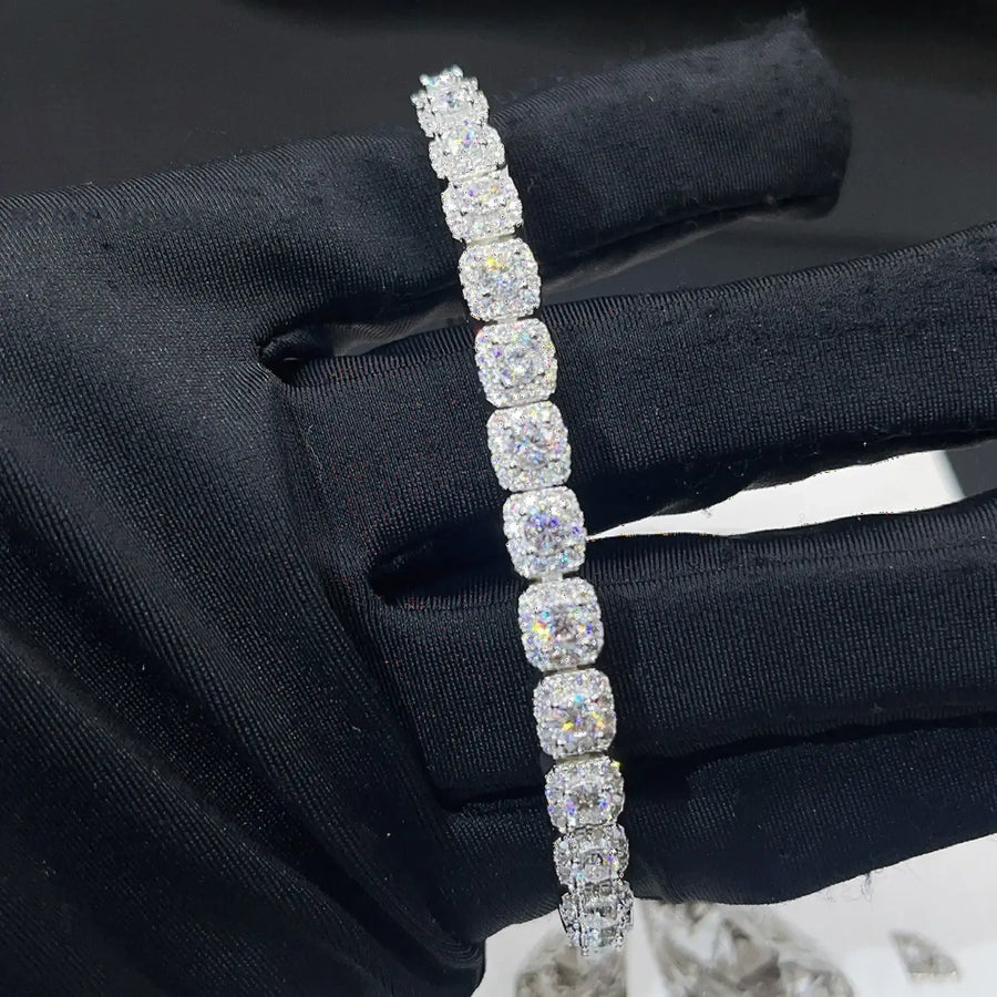 6-10MM Moissanite Bauguette Diamond Bracelet