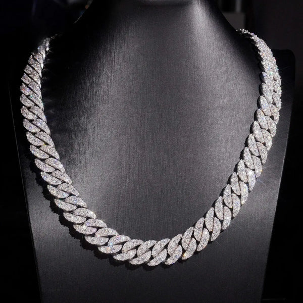 16MM S925 SILVER VVS MOISSANITE MIAMI CUBAN LINK CHAIN