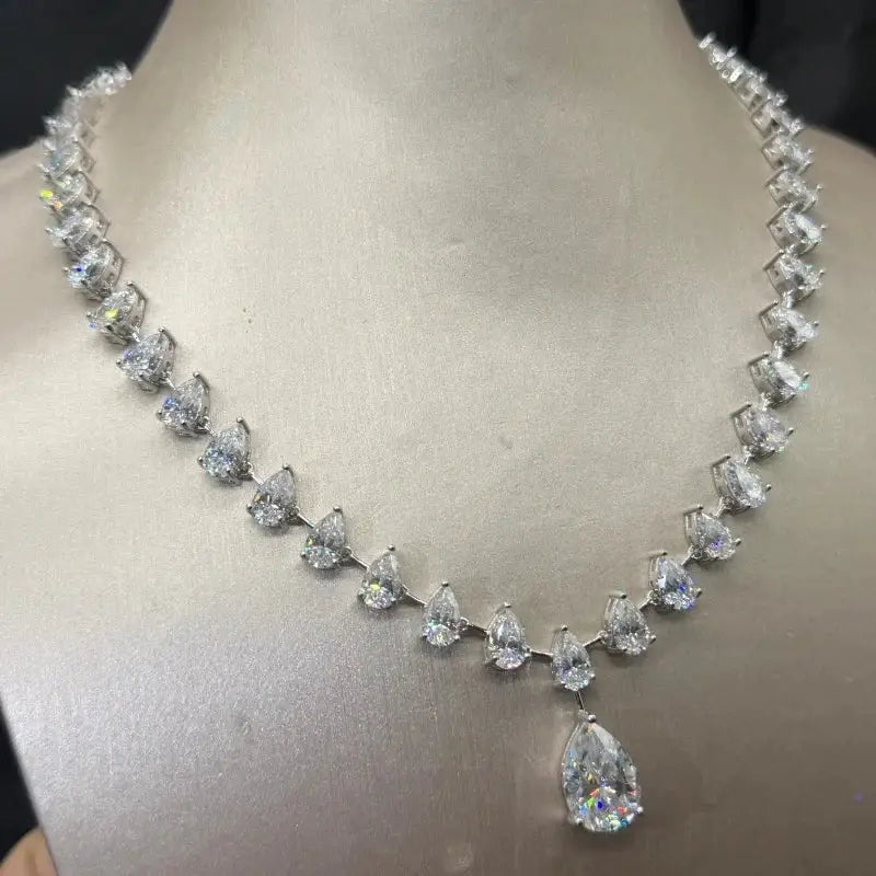 New Style Pear Cut VVS1 Moissanite Tennis Chain HipHop Iced Out Moissanite 925 Silver Tennis Chain Past Diamond Test in Bulk