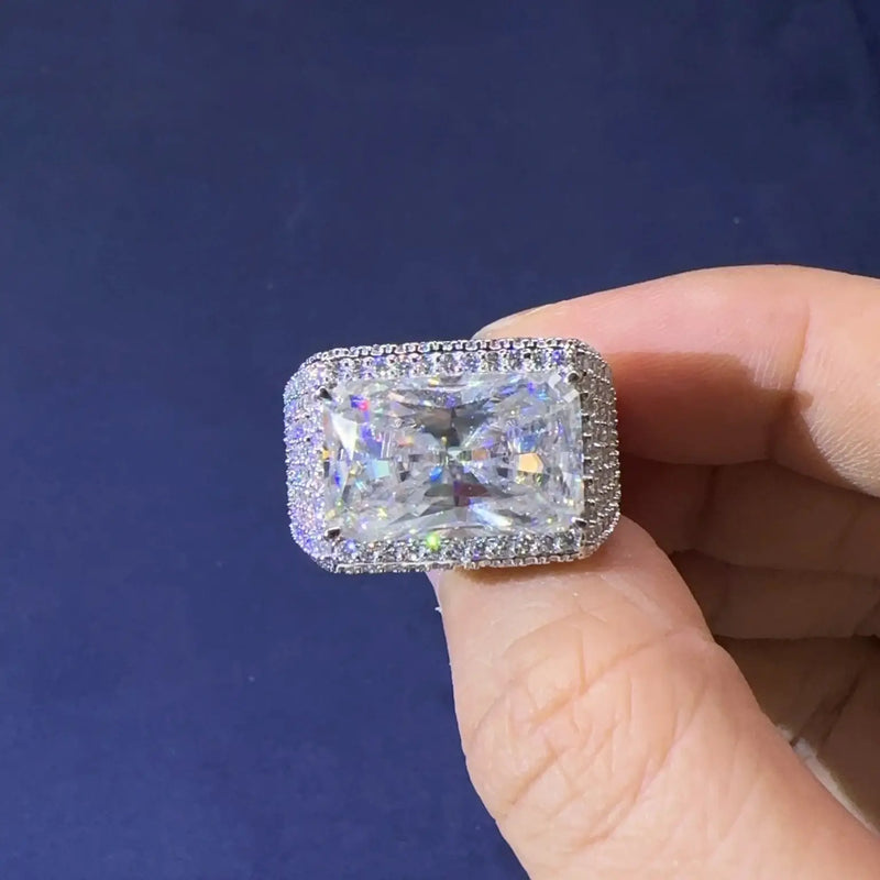 10*16mm Radiant Moissanite Ring
