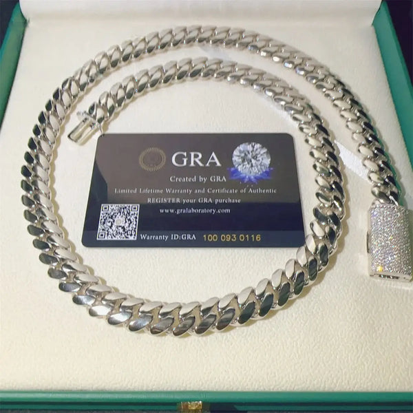 2MM Iced Out Miami Cuban Link Chain Necklace